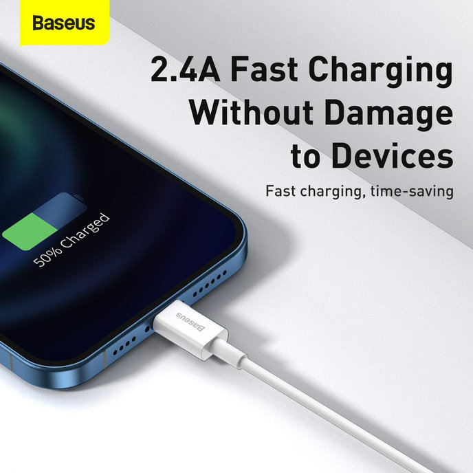 Baseus CALYS-C02 Superior Fast Charging Kábel Lightning 2.4A 2m White