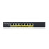 Zyxel GS1900-8HP v3 8-portový stolový gigabitový webový inteligentný PoE switch: 8x Gigabit metal, IPv6, PoE budget 70W