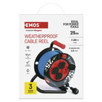 EMOS Weatherproof navijak kábla 25 m / 4 zásuvky / modrý / silikónový / 230 V / 1,5 mm2