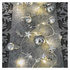 EMOS LED vianočná girlanda – strieborné guličky, 1,9 m, 2x AA, vnútorný, teplá biela, časovač