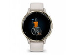 Garmin Venu® 3S, Nerezová luneta Soft Gold, pouzdro Ivory, silikonový řemínek