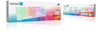 CONNECT IT kancelářská podsvícená klávesnice Chocolate RNBW, CZ + SK verze, bílá