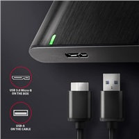 AXAGON EE25-A6M, USB 3.2 Gen 1 - SATA 6G 2.5" kovový box RAW, bez skrutiek