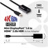 CLUB 3D Club3D Adaptér aktívny mini DisplayPort 1.4 na HDMI 2.0b, HDR (M/F), 16cm