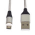 PremiumCord Magnetický micro USB a USB-C nabíjecí a datový kabel, 1m, stříbrná