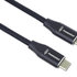 PREMIUMCORD Kabel USB-C M/M, 240W 480Mbps černý bavlněný oplet, 0,5m