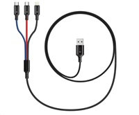 CONNECT IT Wirez 3v1 USB-C &amp; Micro USB &amp; Lightning, 1,2 m