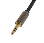 PremiumCord HQ stíněný kabel stereo Jack 3.5mm - Jack 3.5mm zahnutý 90°, 5m