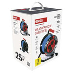 EMOS Weatherproof navijak kábla 25 m / 4 zásuvky / modrý / silikónový / 230 V / 1,5 mm2
