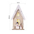 EMOS LED dekor. drevená – dom so snehuliakmi, 28,5 cm, 2x AA, vnútorná, teplá biela, časovač
