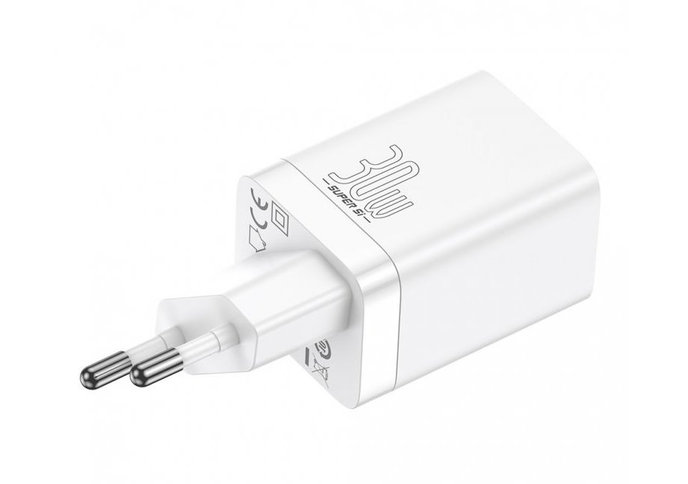 Baseus Super Si Por QC USB+USB-C 30W biela (CCSUPP-E02)