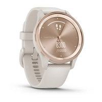 Garmin vívomove® Trend, Nerezová luneta Peach Gold, pouzdro Ivory, silikonový řemínek