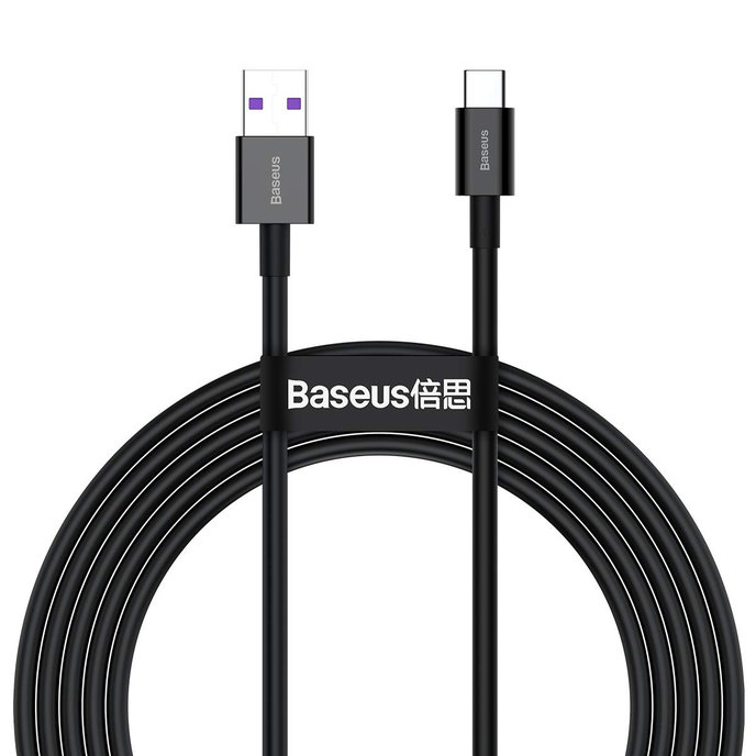 Baseus Superior USB-A/C kábel 66W 2m čierny (CATYS-A01)