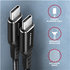 AXAGON BUCM-CM15AB, HQ kabel USB-C <-> USB-C, 1.5m, USB 2.0, PD 60W 3A, ALU, oplet, černý