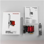 AXAGON PCEE-GIX, sieťová karta PCIe - 1x Gigabit Ethernet port (RJ-45), Intel i210AT, PXE, vrátane. LP