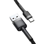Baseus Cafule USB-A/C kábel 3A 2m čierny (CATKLF-CG1)