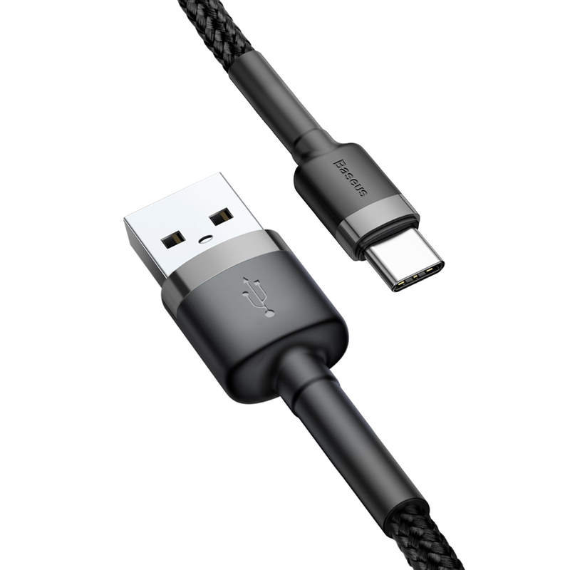 Baseus Cafule USB-A/C kábel 3A 2m čierny (CATKLF-CG1)