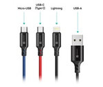 CONNECT IT Wirez 3v1 USB-C &amp; Micro USB &amp; Lightning, 1,2 m