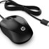 Optická myš HP Wired 1000/Cestovná/Optická/1 200 DPI/Drôtová USB/Čierna