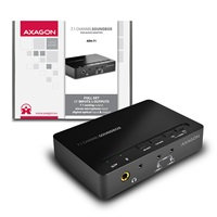 AXAGON ADA-71, USB2.0 - 7.1 audio SOUNDbox, vstup/výstup SPDIF