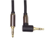 PremiumCord HQ stíněný kabel stereo Jack 3.5mm - Jack 3.5mm zahnutý 90°, 5m