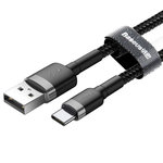 Baseus Cafule USB-A/C kábel 3A 2m čierny (CATKLF-CG1)