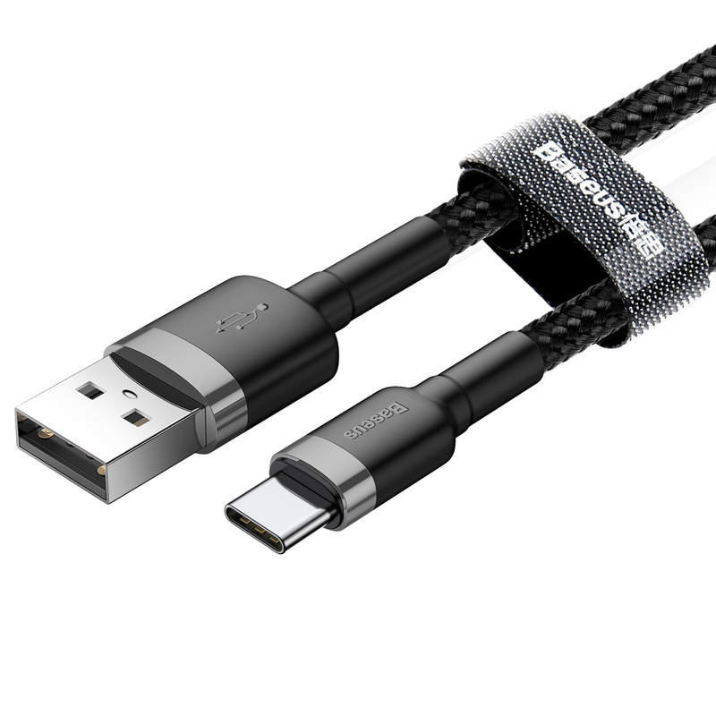 Baseus Cafule USB-A/C kábel 3A 2m čierny (CATKLF-CG1)