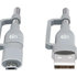 MANHATTAN kábel 4 v 1, nabíjací a synchronizačný kábel USB, 480 Mb/s, 3A/60W, 1 m, opletený dizajn, sivý