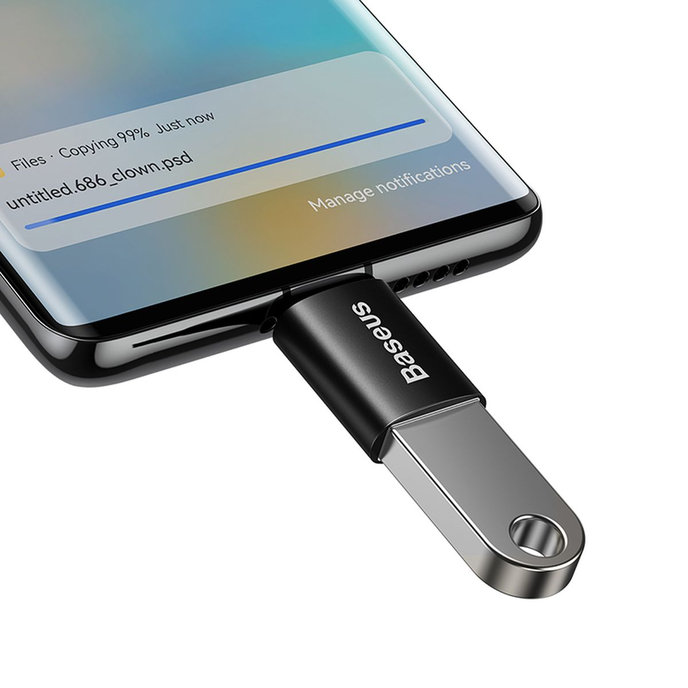 Baseus Converter Ingenuity Series Mini USB-A to Type-C, čierny