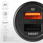 AXAGON PWC-QC5, QUICK a SMART nabíjačka do auta, 2x port QC3.0/AFC/FCP + 5V-2.6A, 31.5W