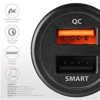 AXAGON PWC-QC5, QUICK a SMART nabíjačka do auta, 2x port QC3.0/AFC/FCP + 5V-2.6A, 31.5W