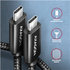 AXAGON BUCM2-CM15AB, CHARGE kábel USB-C <-> USB-C, 1.5m, Hi-Speed USB, PD 240W 5A, ALU, oplet, čierny