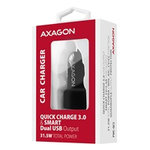 AXAGON PWC-QC5, QUICK a SMART nabíjačka do auta, 2x port QC3.0/AFC/FCP + 5V-2.6A, 31.5W