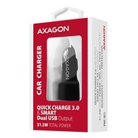 AXAGON PWC-QC5, QUICK a SMART nabíjačka do auta, 2x port QC3.0/AFC/FCP + 5V-2.6A, 31.5W