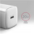 AXAGON ACU-PD20W, nabíjačka do siete 20W, 1x port USB-C, PD3.0/PPS/QC4+/AFC/Apple, biela