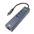 PREMIUMCORD Adaptér USB-C na Gigabit 10/100/1000Mbps + 3x USB3.0 konektor