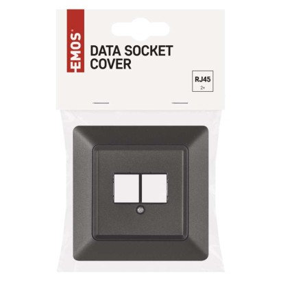 EMOS Kryt dátovej zásuvky 2xRJ45, antracit