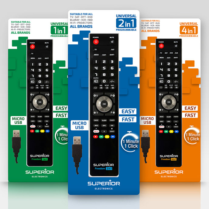 Superior diaľkové ovládanie FREEDOM 2v1 Black