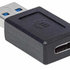 Adaptér Manhattan USB, USB 3.1 Gen 2, USB-A samec na USB-C samica, 10 Gb/s, čierna