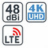 EVOLVEO Jade 2 LTE, 48dBi aktivní venkovní anténa DVB-T/T2, LTE filtr