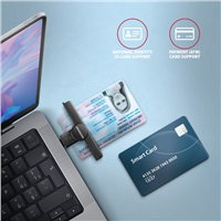 AXAGON CRE-SMPC, USB-C PocketReader čítačka kontaktných kariet Smart card (eObčanka, eID klient)