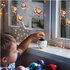 Solight LED okenní řetěz - Santa, 6x LED, přísavný, 120cm, 2x AA
