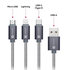 CONNECT IT Wirez 3v1 USB-C & Micro USB & Lightning, strieborná sivá, 1,2 m
