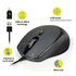 Optická myš PORT optická myš SILENT, USB-A/USB-C, 3600 DPI, černá