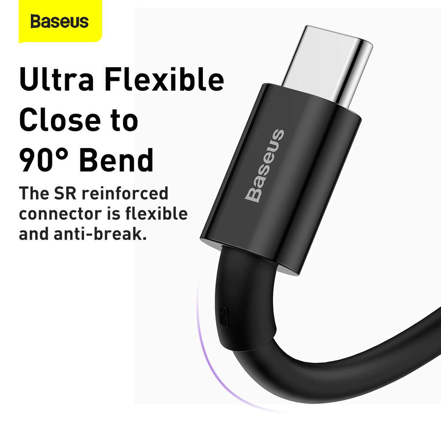 Baseus Superior USB-A/C kábel 66W 2m čierny (CATYS-A01)