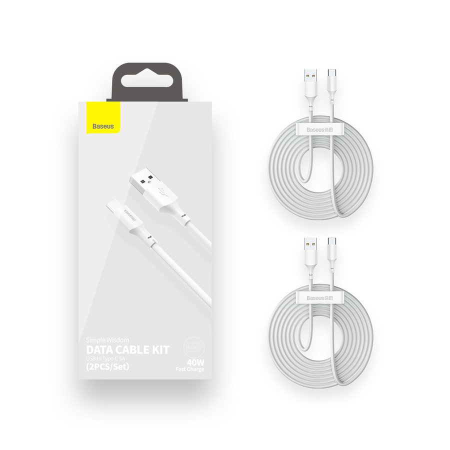 Baseus Wisdom USB-A/C kábel 1,5m 5A 2ks