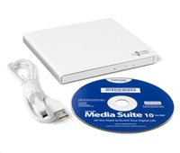 HITACHI LG - externá mechanika DVD-W/CD-RW/DVD±R/±RW/RAM GP57EW40, Slim, biela, krabica+SW