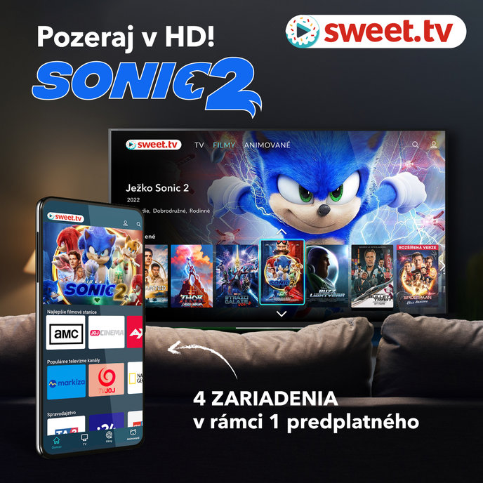 STRONG Sweet.tv predplatné 6 mesiacov balík "L" + 3 kinopremiéry