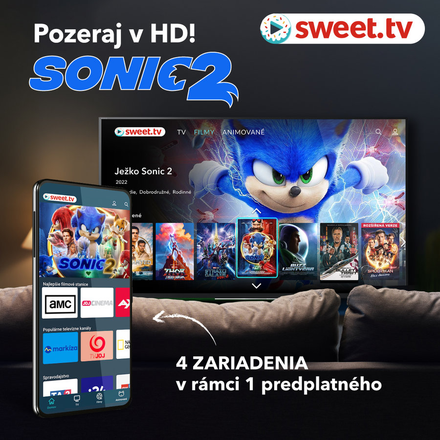 STRONG Sweet.tv predplatné 6 mesiacov balík "L" + 3 kinopremiéry