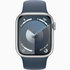 Apple Watch S9/41mm/Silver/Šport Band/Storm Blue/-M/L